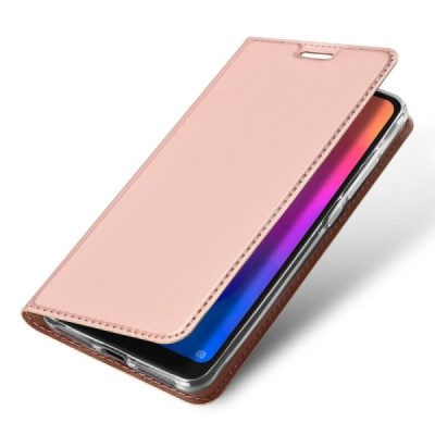 „Dux Ducis“ Skin serijos Xiaomi Redmi 6 Pro (Mi A2 Lite) rožinis odinis atverčiamas dėklas / Priedai.lt