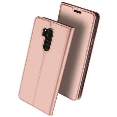 „Dux Ducis“ Skin serijos LG G7 ThinQ rožinis odinis atverčiamas dėklas / Priedai.lt