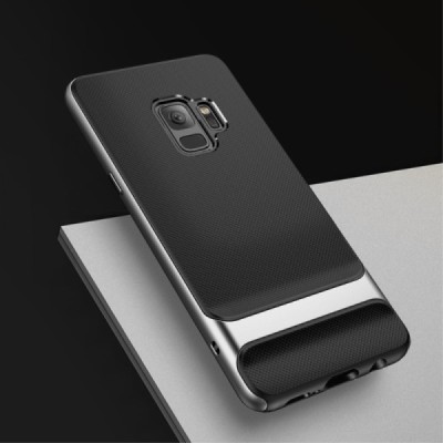 „Rock“ Royce sustiprintos apsaugos Samsung Galaxy S9 (G960) juodas pilkos spalvos apvadais kieto silikono (TPU) ir plastiko dėkl