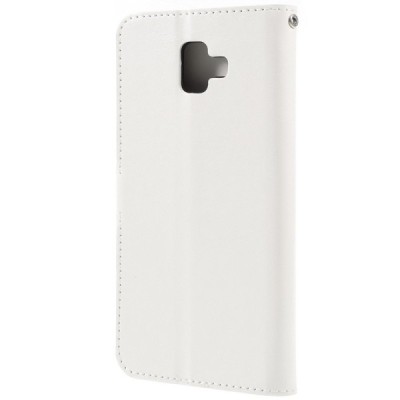 Samsung Galaxy J6+ 2018 (J610) atverčiamas baltas odinis dėklas - piniginė / Priedai.lt