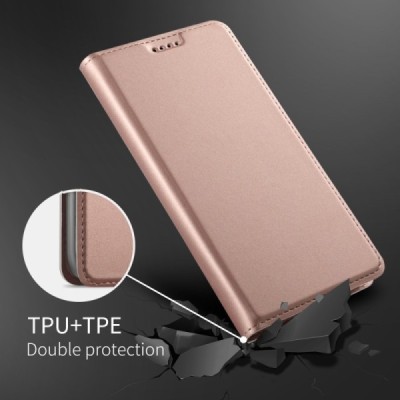 Solidus HTC U12 Plus rožinis odinis atverčiamas dėklas / Priedai.lt