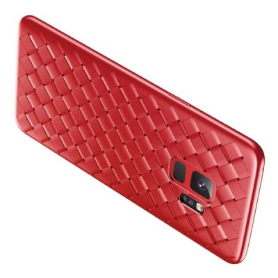„Baseus“ Weaving Samsung Galaxy S9 (G960) raudonas kieto silikono dėklas / Priedai.lt