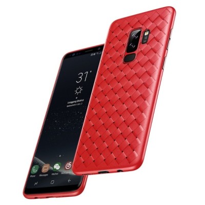„Baseus“ Weaving Samsung Galaxy S9+ (G965) raudonas kieto silikono dėklas / Priedai.lt