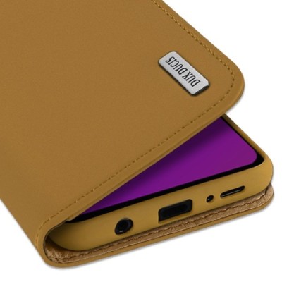 „Dux Ducis“ Wish serijos Samsung Galaxy S9 (G960) šviesiai rudas odinis atverčiamas dėklas / Priedai.lt