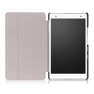 Lenovo Tab4 8 Plus (TB-8704F/N) atverčiamas auksinis odinis dėklas (sulankstomas) / Priedai.lt