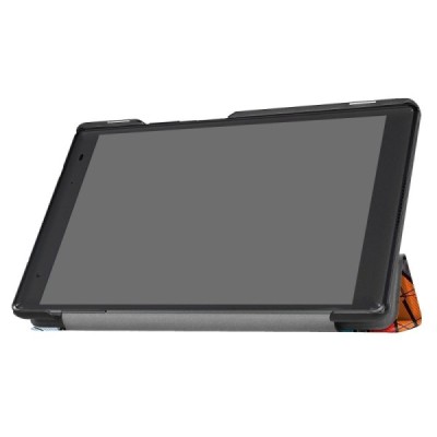 Lenovo Tab4 8 Plus (TB-8704F/N) atverčiamas spalvotas, pilkas odinis dėklas - knygutė / Priedai.lt