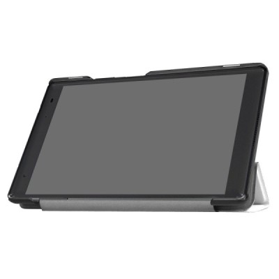 Lenovo Tab4 8 Plus (TB-8704F/N) atverčiamas spalvotas, baltas odinis dėklas - knygutė / Priedai.lt