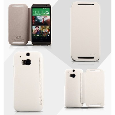 „Kalaideng“ Enland HTC One M8 baltas odinis atverčiamas dėklas / Priedai.lt