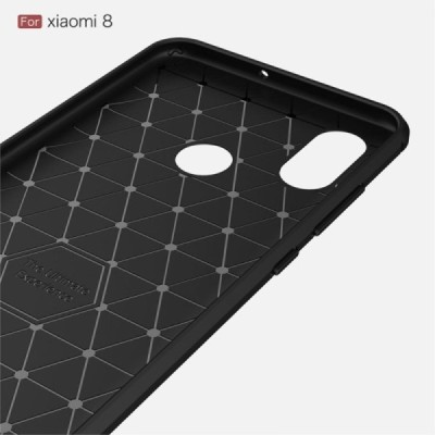 Xiaomi Mi 8 kieto silikono TPU juodas dėklas - nugarėlė / Priedai.lt