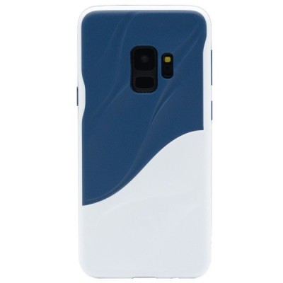 „3D“ Wave Pattern Samsung Galaxy S9 (G960) baltai mėlynas kieto silikono (TPU) ir plastiko dėklas / Priedai.lt