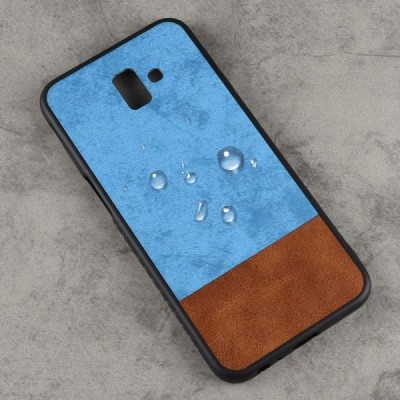 „Bi-Color“ Splicing Samsung Galaxy J6+ 2018 (J610F) rudas, mėlynas odinis dėklas / Priedai.lt