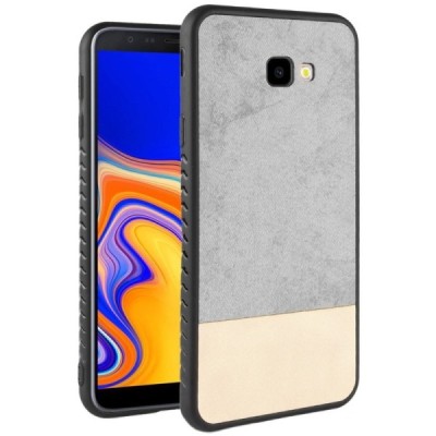 „Bi-Color“ Splicing Samsung Galaxy J4+ (J400F) pilkas, smėlio spalvos odinis dėklas / Priedai.lt