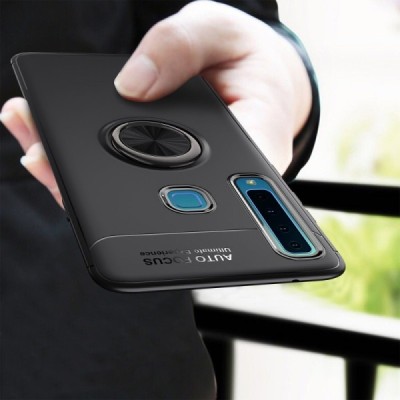 Samsung Galaxy A9 2018 (A9 Star Pro) „FOCUS“ Kickstand kieto silikono TPU juodas dėklas - nugarėlė / Priedai.lt
