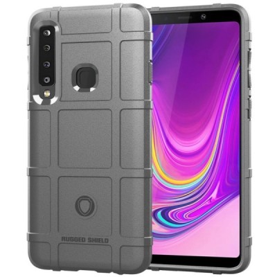 Samsung Galaxy A9 2018 (A9 Star Pro) „Square“ Grid kieto silikono TPU pilkas dėklas - nugarėlė / Priedai.lt