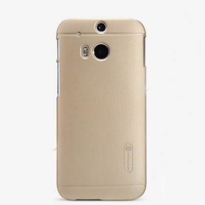 Nillkin Frosted Shield HTC One M8 šampaninis plastikinis dėklas + Nillkin ekrano plėvelė / Priedai.lt
