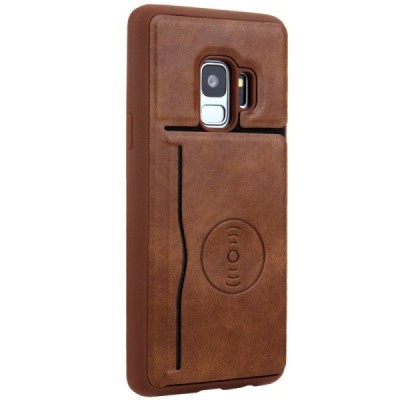 „Kickstand“ Card Holder Samsung Galaxy S9 (G960) rudas odinis dėklas / Priedai.lt