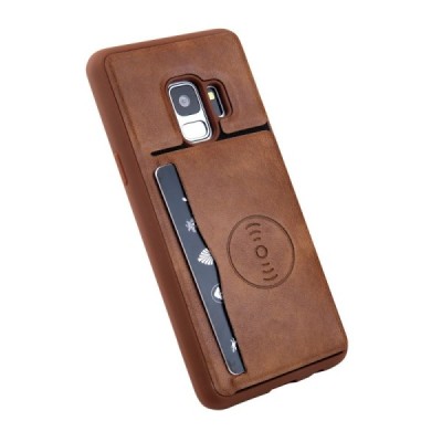 „Kickstand“ Card Holder Samsung Galaxy S9 (G960) rudas odinis dėklas / Priedai.lt