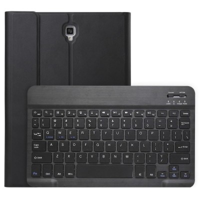 Samsung Galaxy Tab A 10.5 2018 (T590, T595) atverčiamas juodas odinis dėklas su bluetooth belaide klaviatūra / Priedai.lt