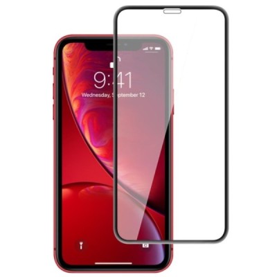 Apple iPhone Xr (iPhone 11) „Mocolo“ 9H Tempered Glass sustiprintos apsaugos juodas pilnai dengiantis apsauginis ekrano stiklas