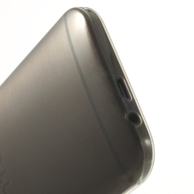 Ploniausias pasaulyje HTC One M8 pilkas skaidrus silikoninis (TPU) dėklas / Priedai.lt