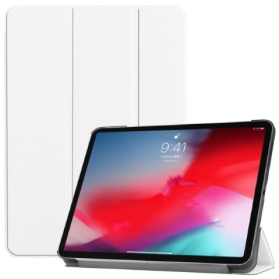Apple iPad Pro 11 (2018, 1-os kartos) atverčiamas baltas odinis dėklas - knygutė | Priedai.lt