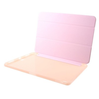 Apple iPad Pro 11 (2018, 1-os kartos) „Shell“ atverčiamas rožinis silikoninis dėklas - knygutė | Priedai.lt