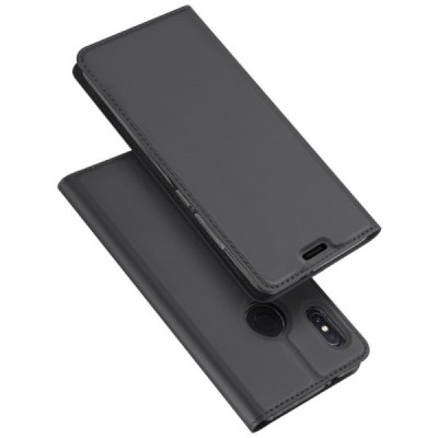 „Dux Ducis“ Skin serijos Xiaomi Mi 6X (Xiaomi Mi A2) juodas odinis atverčiamas dėklas / Priedai.lt