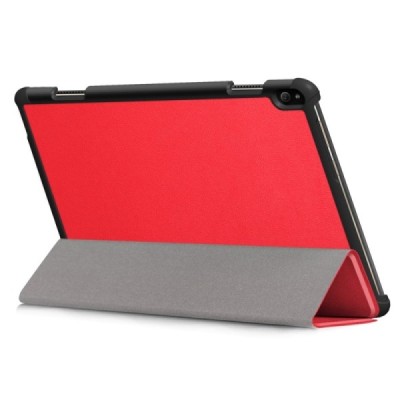 Lenovo Tab P10 (TB-X705F) atverčiamas raudonas odinis dėklas (sulankstomas) / Priedai.lt