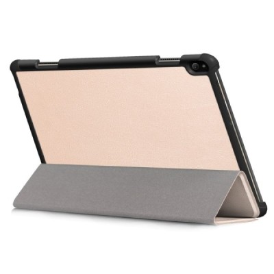 Lenovo Tab P10 (TB-X705F) atverčiamas auksinis odinis dėklas (sulankstomas) / Priedai.lt
