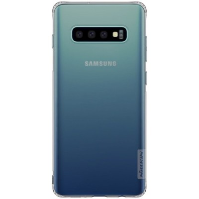 Samsung Galaxy S10 (G973) Nillkin Nature plonas skaidrus (permatomas) silikoninis TPU pilkas dėklas / Priedai.lt