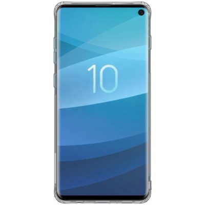 Samsung Galaxy S10 (G973) Nillkin Nature plonas skaidrus (permatomas) silikoninis TPU pilkas dėklas / Priedai.lt