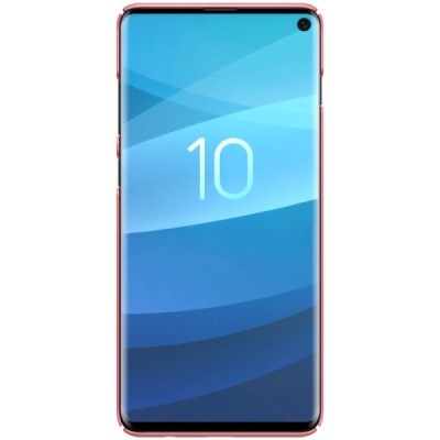 Samsung Galaxy S10 (G973) Nillkin Frosted Shield rožinis plastikinis dėklas / Priedai.lt