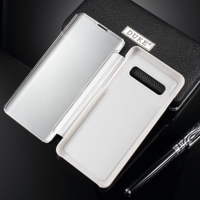 Samsung Galaxy S10 (G973) plastikinis atverčiamas sidabrinis dėklas / Priedai.lt