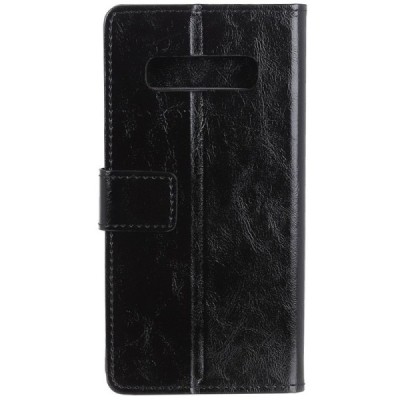 Samsung Galaxy S10+ (G975) atverčiamas juodas odinis dėklas - piniginė / Priedai.lt