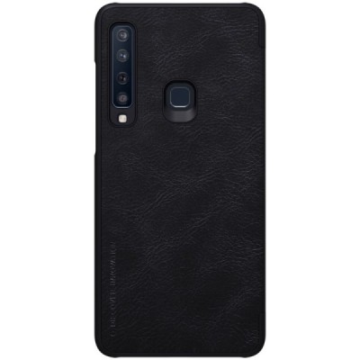 Prabangus „Nillkin“ Qin serijos juodas odinis atverčiamas Samsung Galaxy A9 2018 (A9 Star Pro) dėklas / Priedai.lt