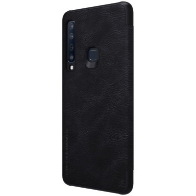 Prabangus „Nillkin“ Qin serijos juodas odinis atverčiamas Samsung Galaxy A9 2018 (A9 Star Pro) dėklas / Priedai.lt