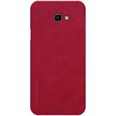 Prabangus „Nillkin“ Qin serijos raudonas odinis atverčiamas Samsung Galaxy J4+ (J400F) dėklas / Priedai.lt
