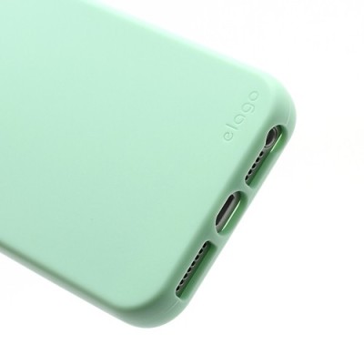 Žalias (mėtinis) „Elago“ kieto silikono Apple iPhone SE (5, 5s) dėklas (dėkliukas) su apsaugine ekrano plėvele / Priedai.lt