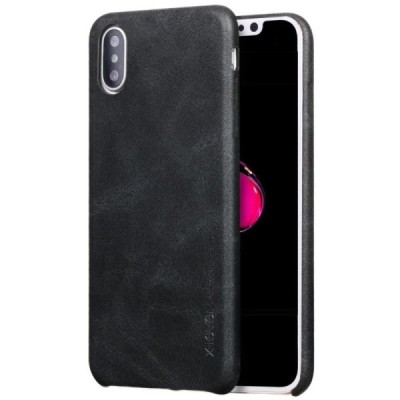 „X-Level“ Vintage Classic serijos Apple iPhone Xr juodas odinis dėklas - nugarėlė / Priedai.lt