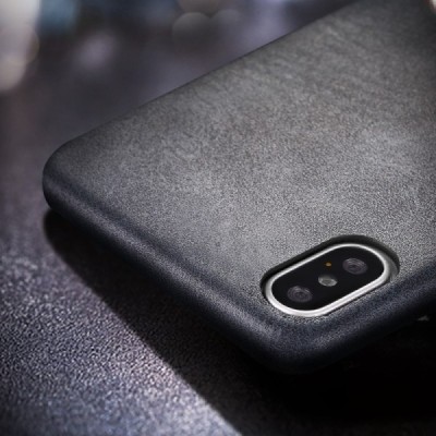 „X-Level“ Vintage Classic serijos Apple iPhone Xr juodas odinis dėklas - nugarėlė / Priedai.lt