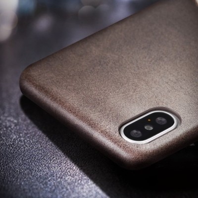„X-Level“ Vintage Classic serijos Apple iPhone Xr rudas odinis dėklas - nugarėlė / Priedai.lt
