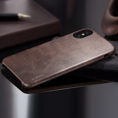 „X-Level“ Vintage Classic serijos Apple iPhone Xr rudas odinis dėklas - nugarėlė / Priedai.lt