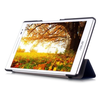 Asus ZenPad 8 (Z380KL) atverčiamas mėlynas odinis dėklas - knygutė / Priedai.lt
