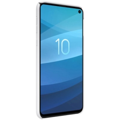 Samsung Galaxy S10e (G970) Nillkin Frosted Shield baltas plastikinis dėklas / Priedai.lt