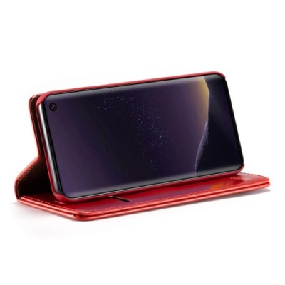 Samsung Galaxy S10e (G970) „CaseMe“ solidus atverčiamas raudonas odinis dėklas - knygutė / Priedai.lt