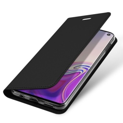 „Dux Ducis“ Skin serijos Samsung Galaxy S10e (G970) juodas odinis atverčiamas dėklas / Priedai.lt