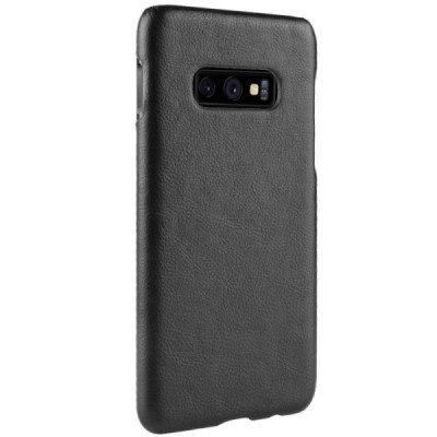 „Litchi“ Skin Leather Samsung Galaxy S10e (G970) juodas plastikinis dėklas - nugarėlė / Priedai.lt