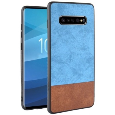 „Bi-Color“ Splicing Samsung Galaxy S10+ (G975) rudas, mėlynas odinis dėklas / Priedai.lt