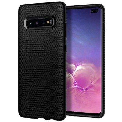 „Spigen“ Liquid Air Samsung Galaxy S10 (G973) juodas kieto silikono dėklas / Priedai.lt