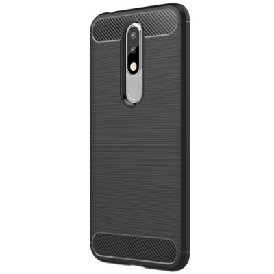 Nokia 5.1 Plus (2018)„Carbon“ kieto silikono TPU juodas dėklas - nugarėlė / Priedai.lt
